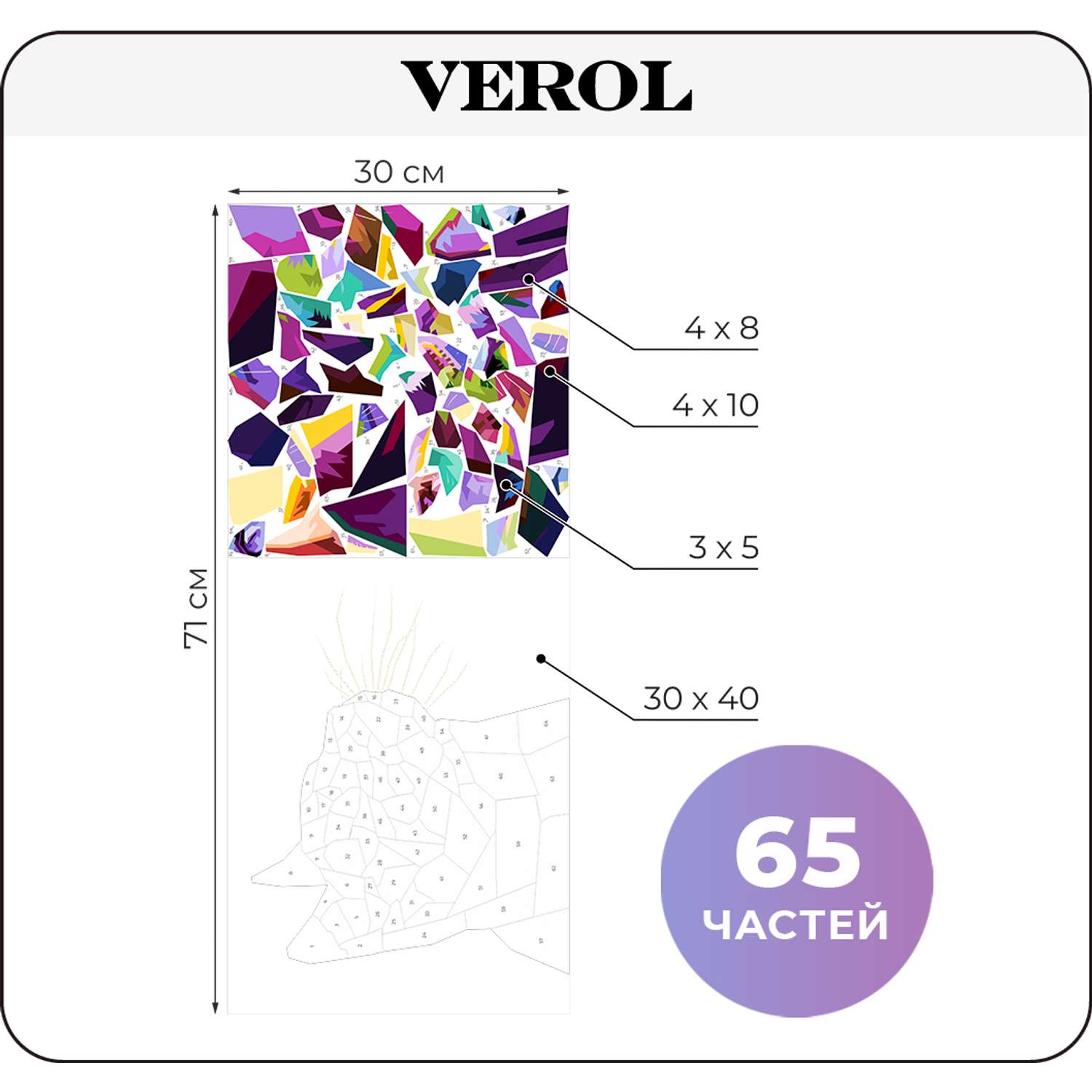 Набор для творчества VEROL Кот рисуем наклейками по номерам - фото 2
