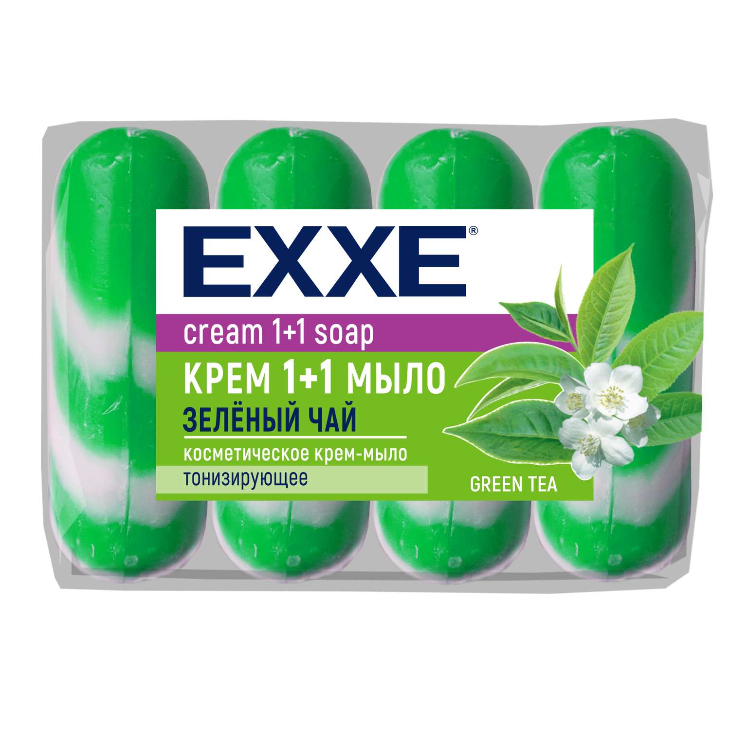 Крем-мыло Exxe Зеленый чай 4шт*90г - фото 1
