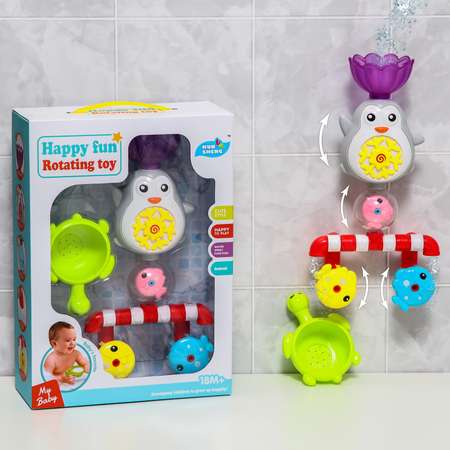 Набор Sima-Land игрушек для игры в ванне «Пингвинчик МАХ мельница»