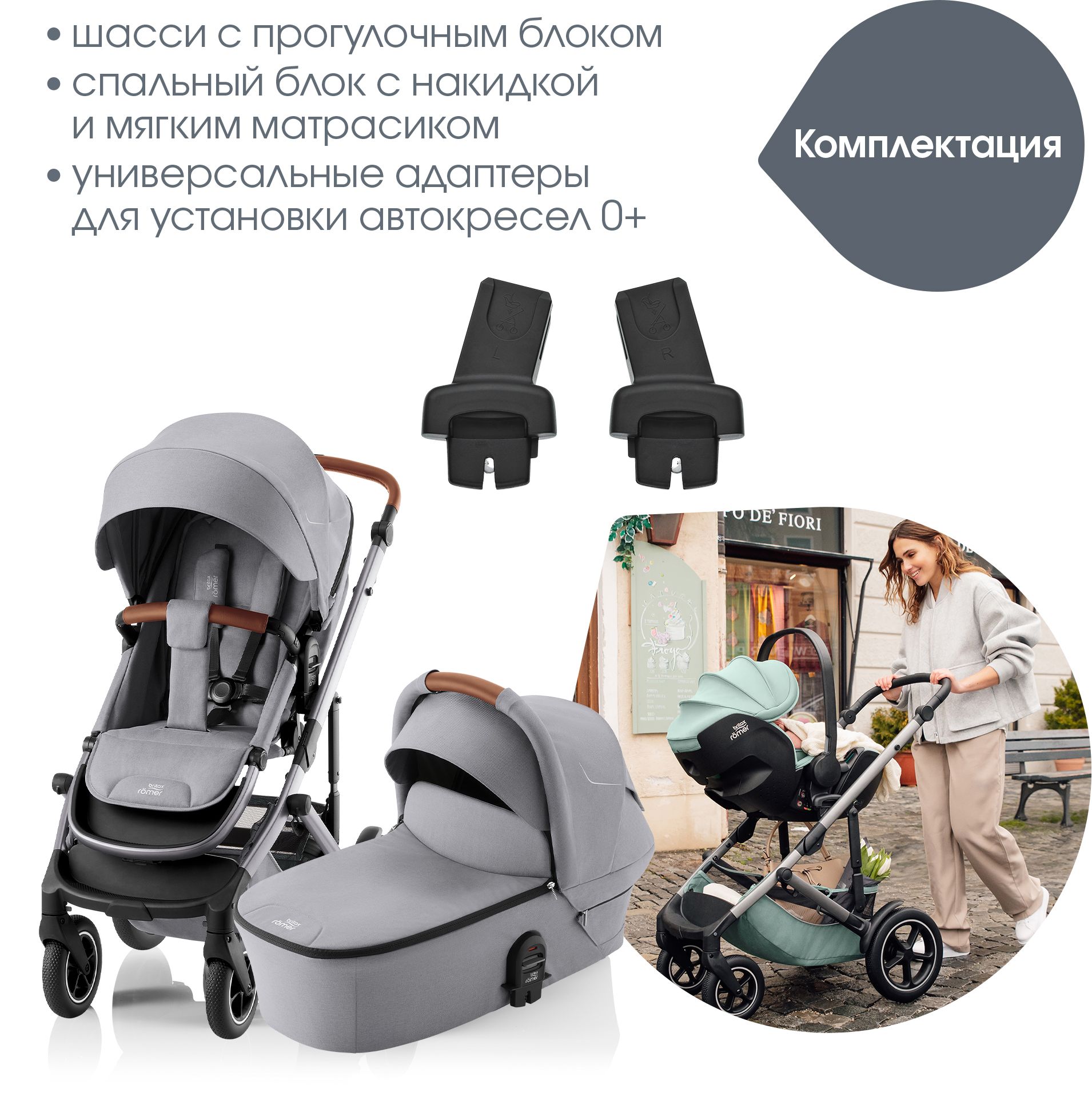 Коляска Britax Roemer 2 в 1 Smile 5Z Frost Grey - фото 15