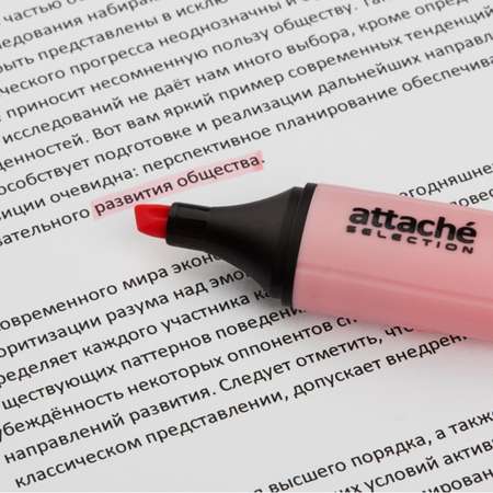 Маркер текстовыделитель Attache Selection Pastel 1-5 мм розовый 10 шт