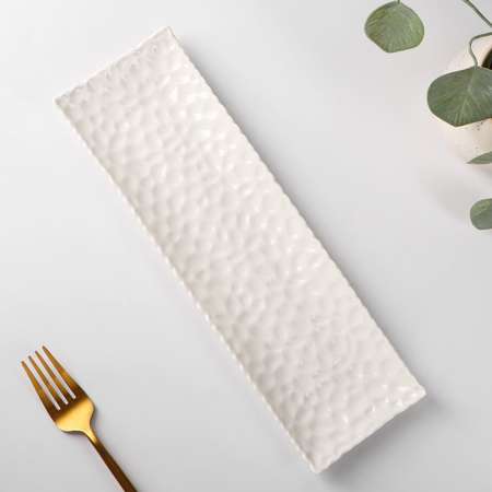 Блюдо Sima-Land керамическое сервировочное «Воздушность» 30.5×9.5 см цвет белый