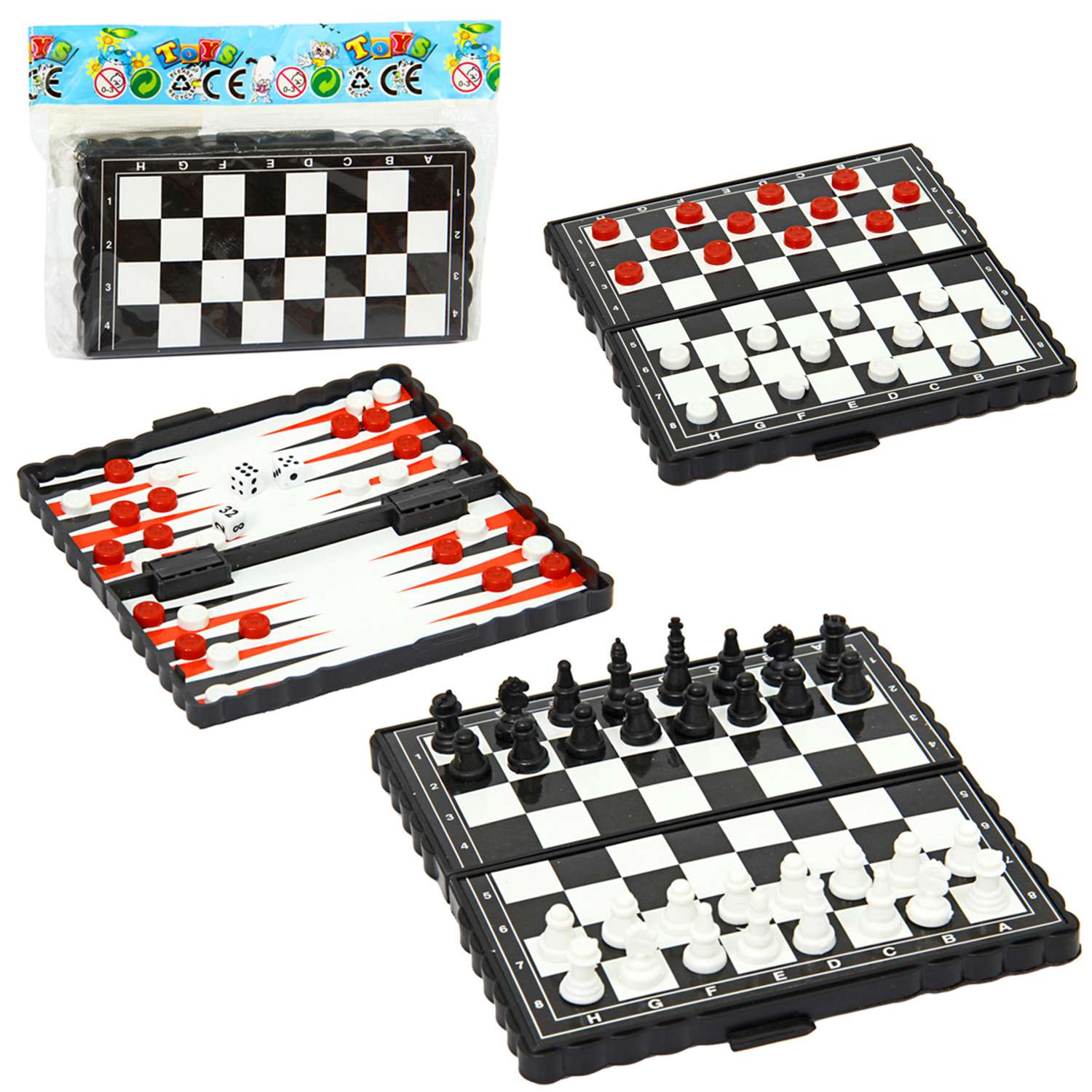 Настольная игра Veld Co 3 в 1 шахматы шашки нарды - фото 2