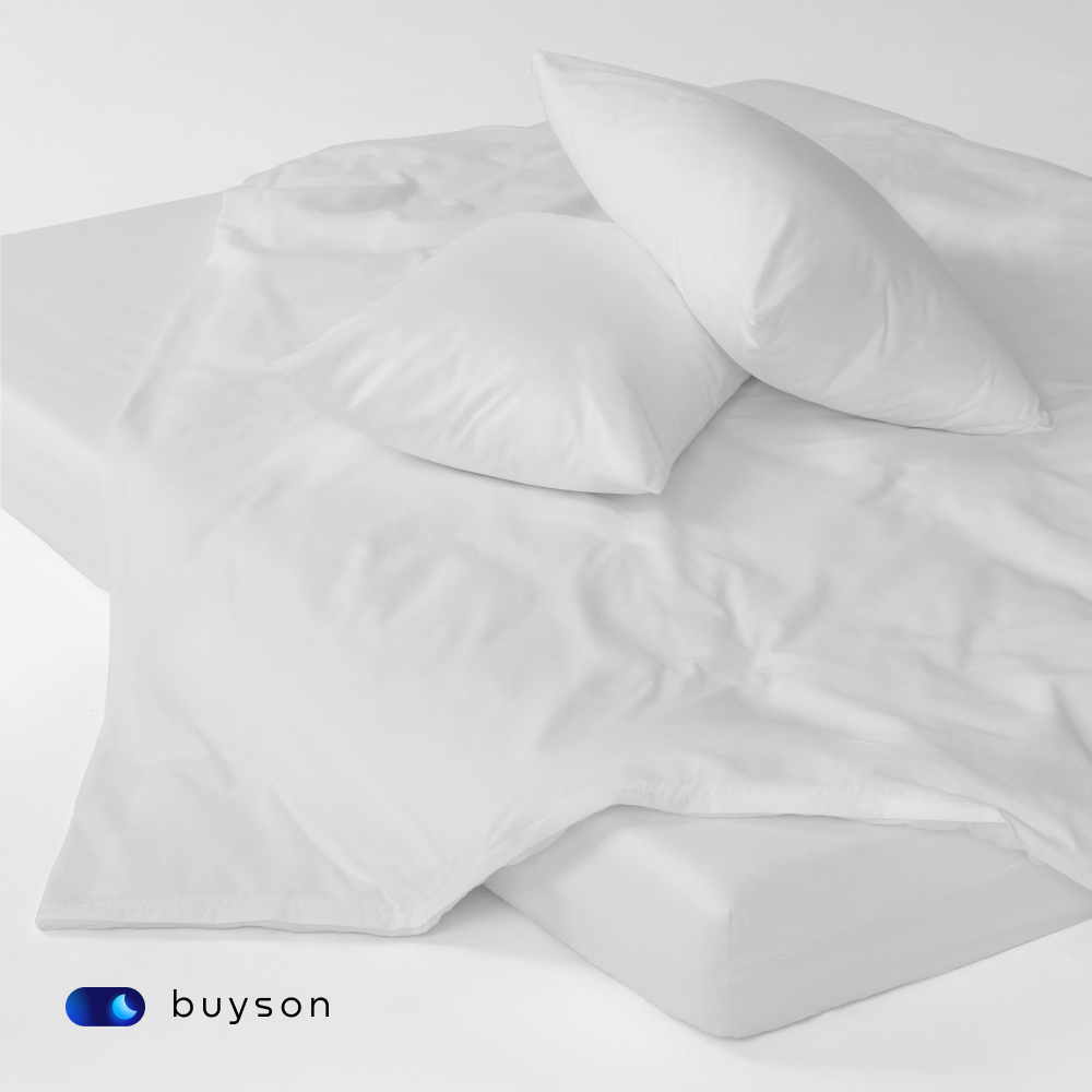 Пододеяльник buyson BuyLive 172x205 см хлопковый сатин цвет белый - фото 9