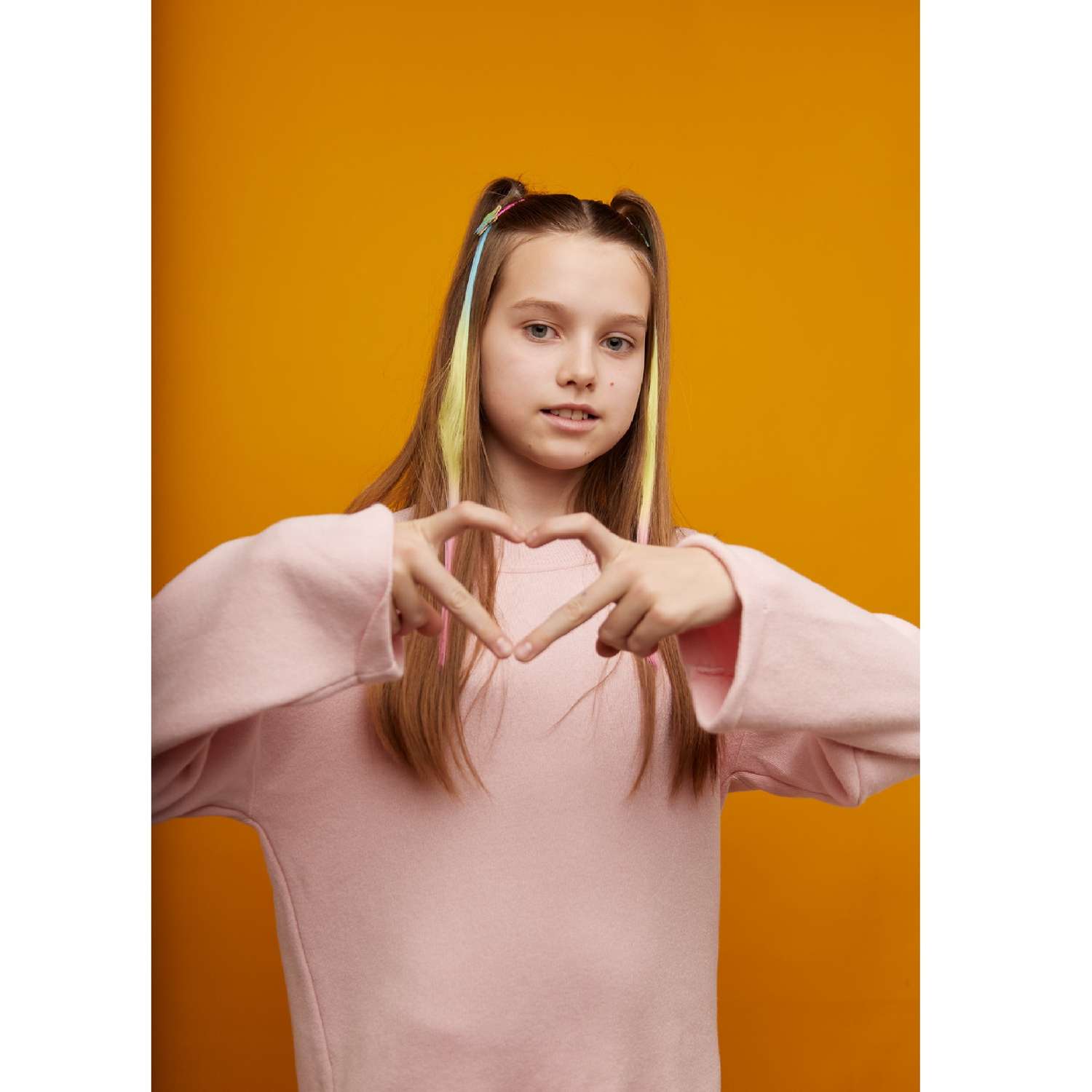 Цветные пряди для волос Lukky Lukky Fashion на заколках искусственные детские розовые 55 см аксессуары для девочек - фото 13