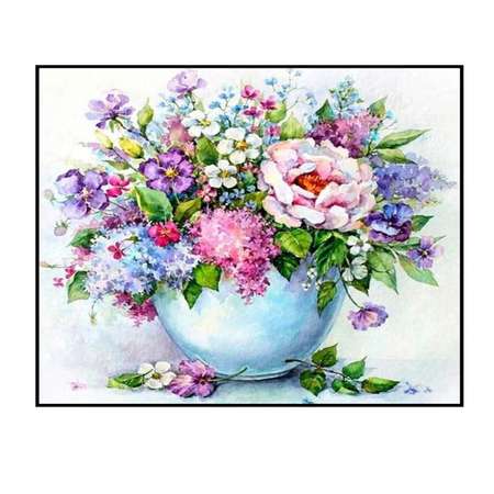 Алмазная мозаика Seichi Букет полевых цветов в вазе 30х40 см