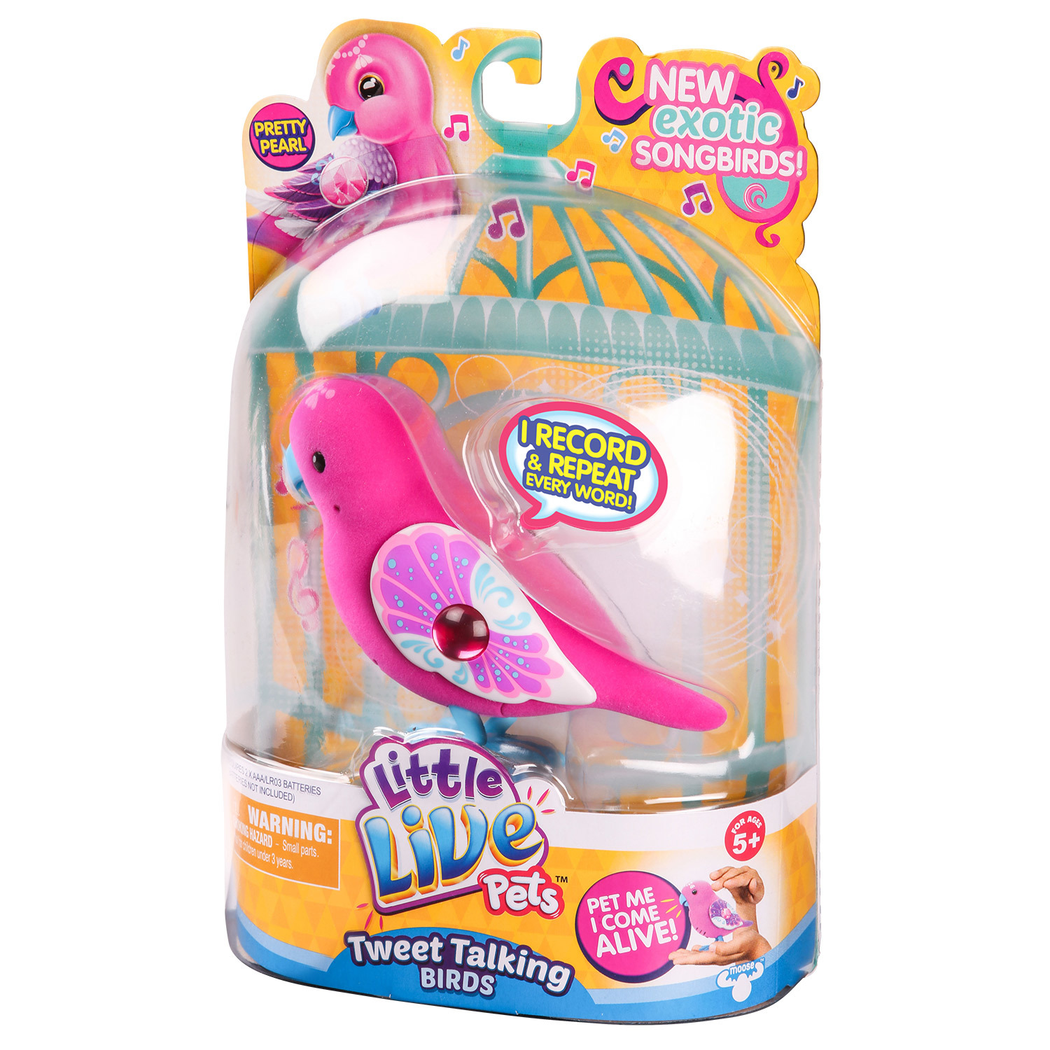 Птичка Little Live Pets Розовая с фиолетовыми крыльями (28238) - фото 3