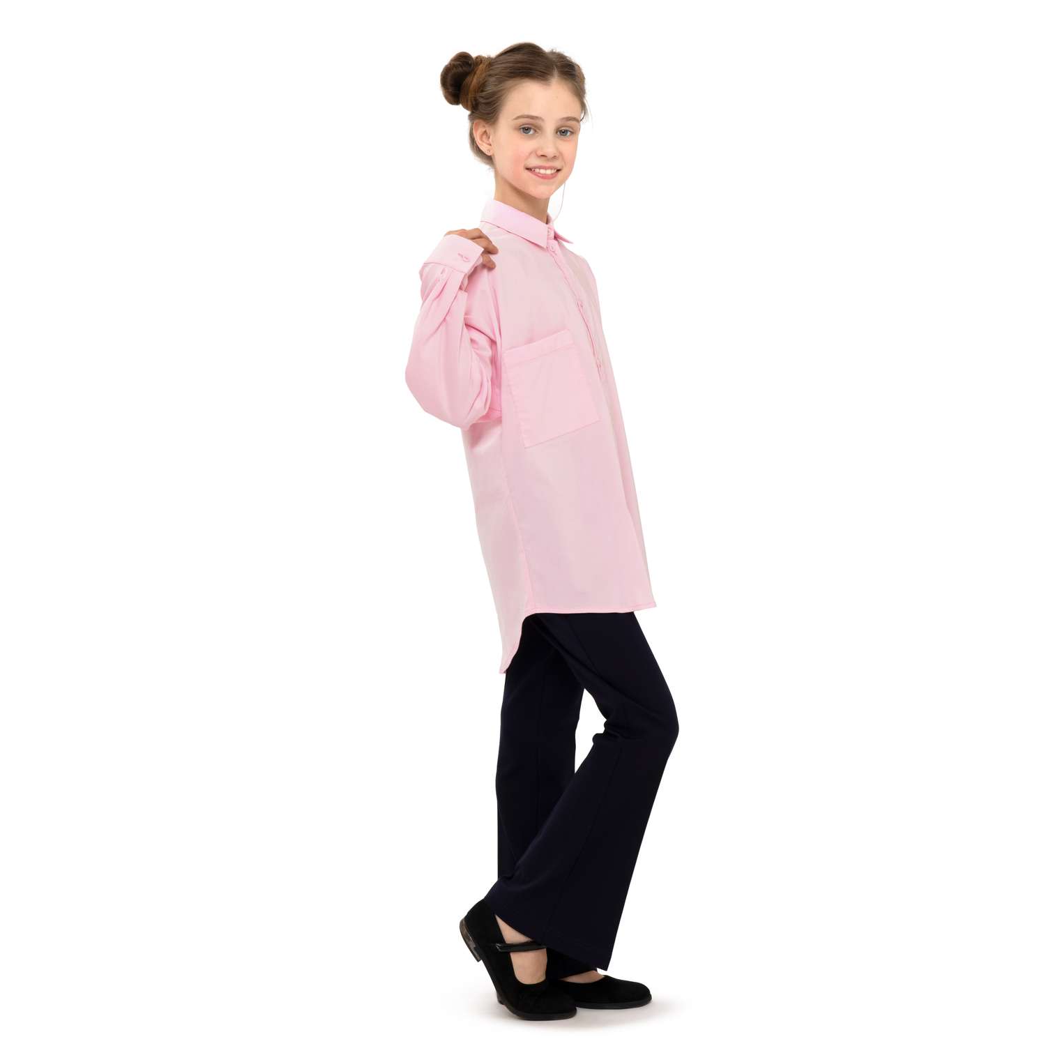 Рубашка Stylish AMADEO AB-105-розовый - фото 6