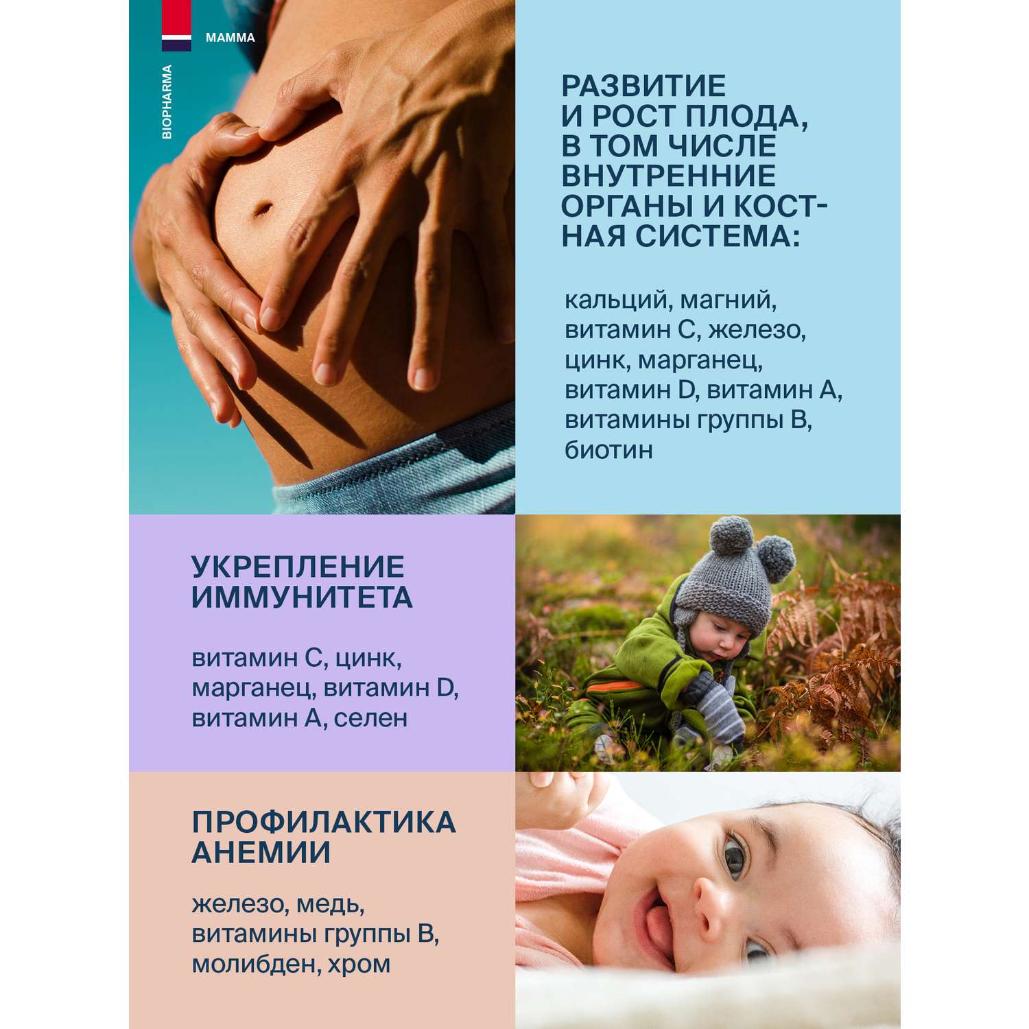 Витамины и минералы + Омега 3 Biopharma Mamma Витамины и минералы для беременных и кормящих мам с Омега 3 - фото 12