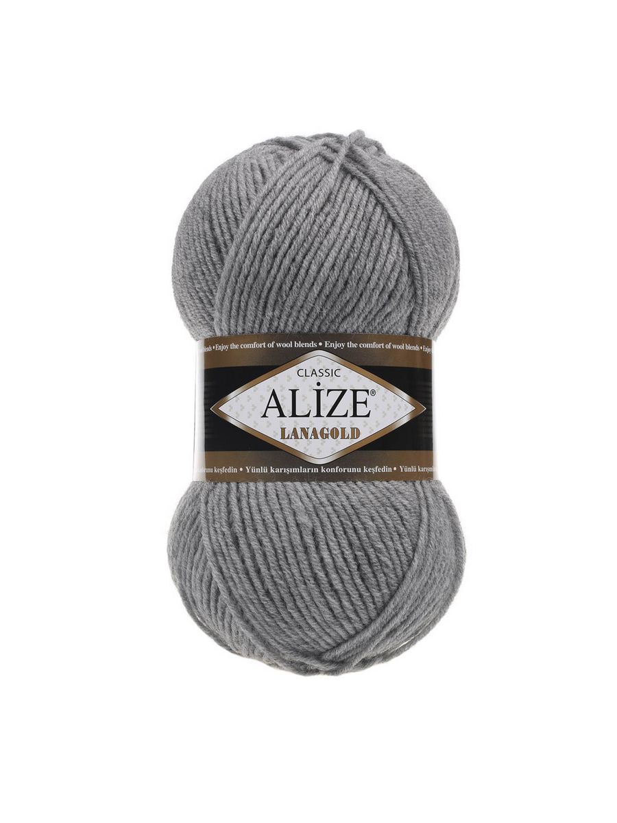 Пряжа Alize полушерстяная мягкая тонкая теплая Lanagold 100 гр 240 м 5 мотков 21 светло-серый - фото 6