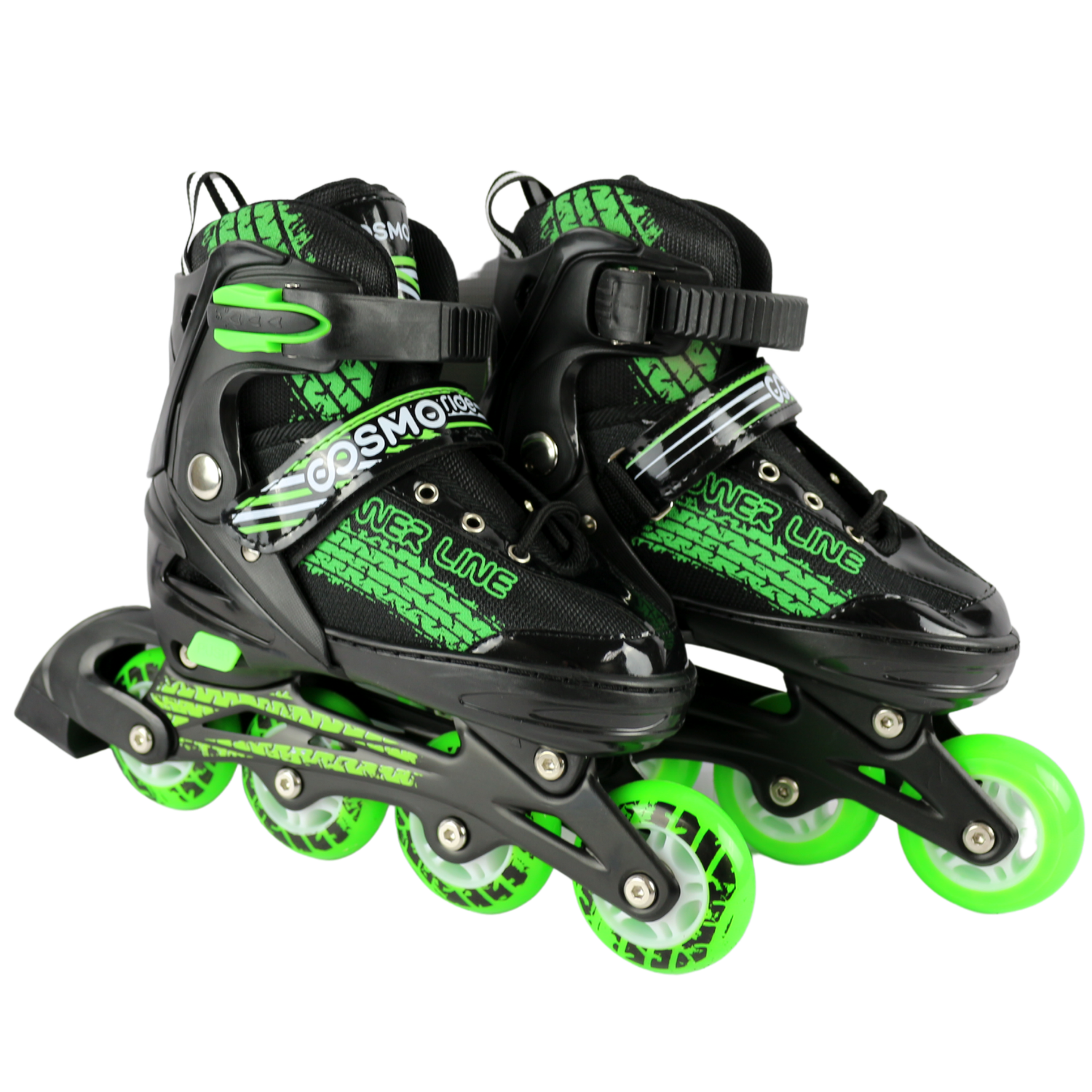 Ролики Cosmo Skater черно-зелёные 35-38 - фото 1