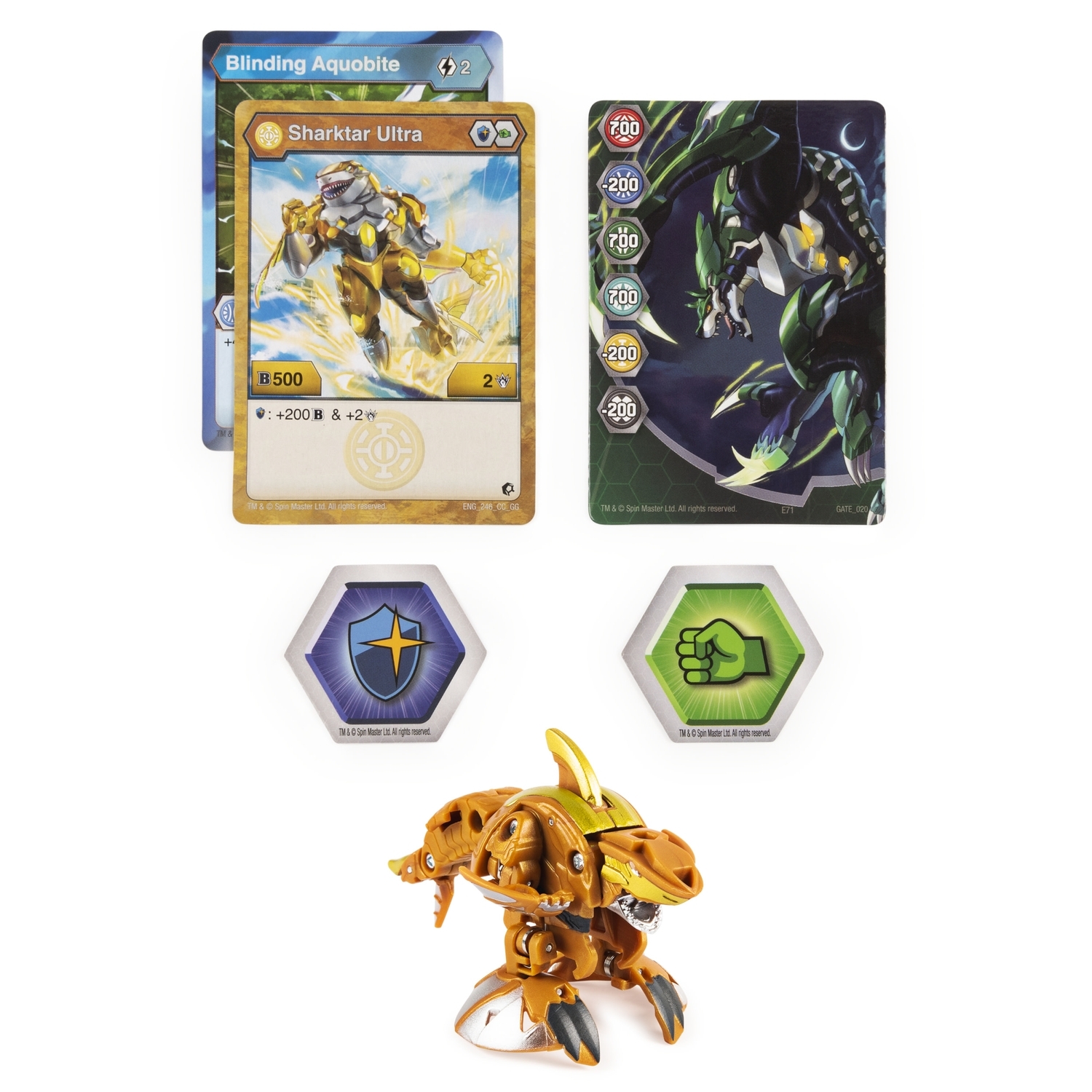 Фигурка-трансформер Bakugan S3 Ультра Monster Shark Gold 6061538/20132909  купить по цене 999 ₽ в интернет-магазине Детский мир