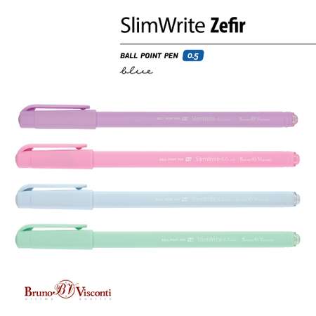 Набор из 24-х шариковых ручек Bruno Visconti SlimWrite Zefir синие