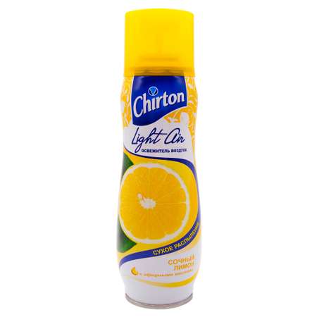 Освежитель воздуха Chirton для дома ванны туалета аэрозольный сухое распыление Light Air Сочный лимон 300 мл