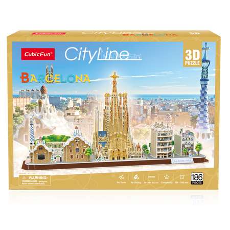 Пазл CubicFun Барселона CityLine 3D 186деталей MC256h