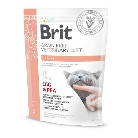 Корм для кошек Brit 400г Veterinary Diet Renal беззерновой яйца-горох