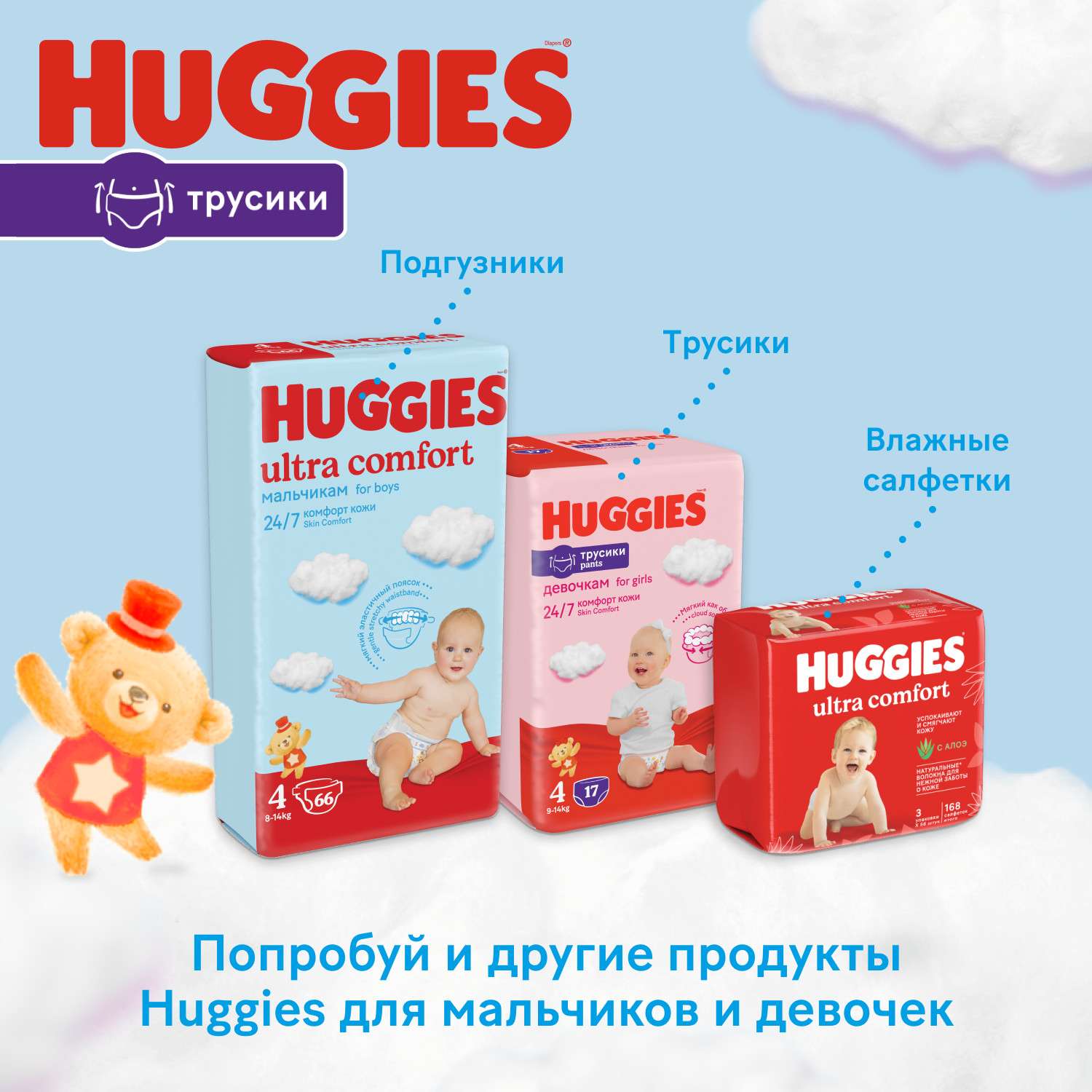 Подгузники-трусики для мальчиков Huggies 6 15-25кг 44шт - фото 16