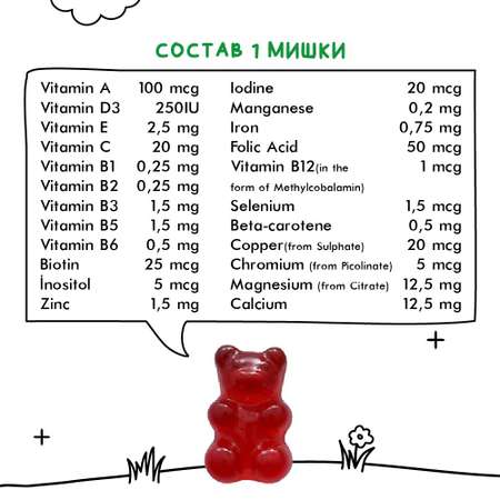 БАД Debavit Мультикомлекс витаминов для детей / 60 мармеладных мишек