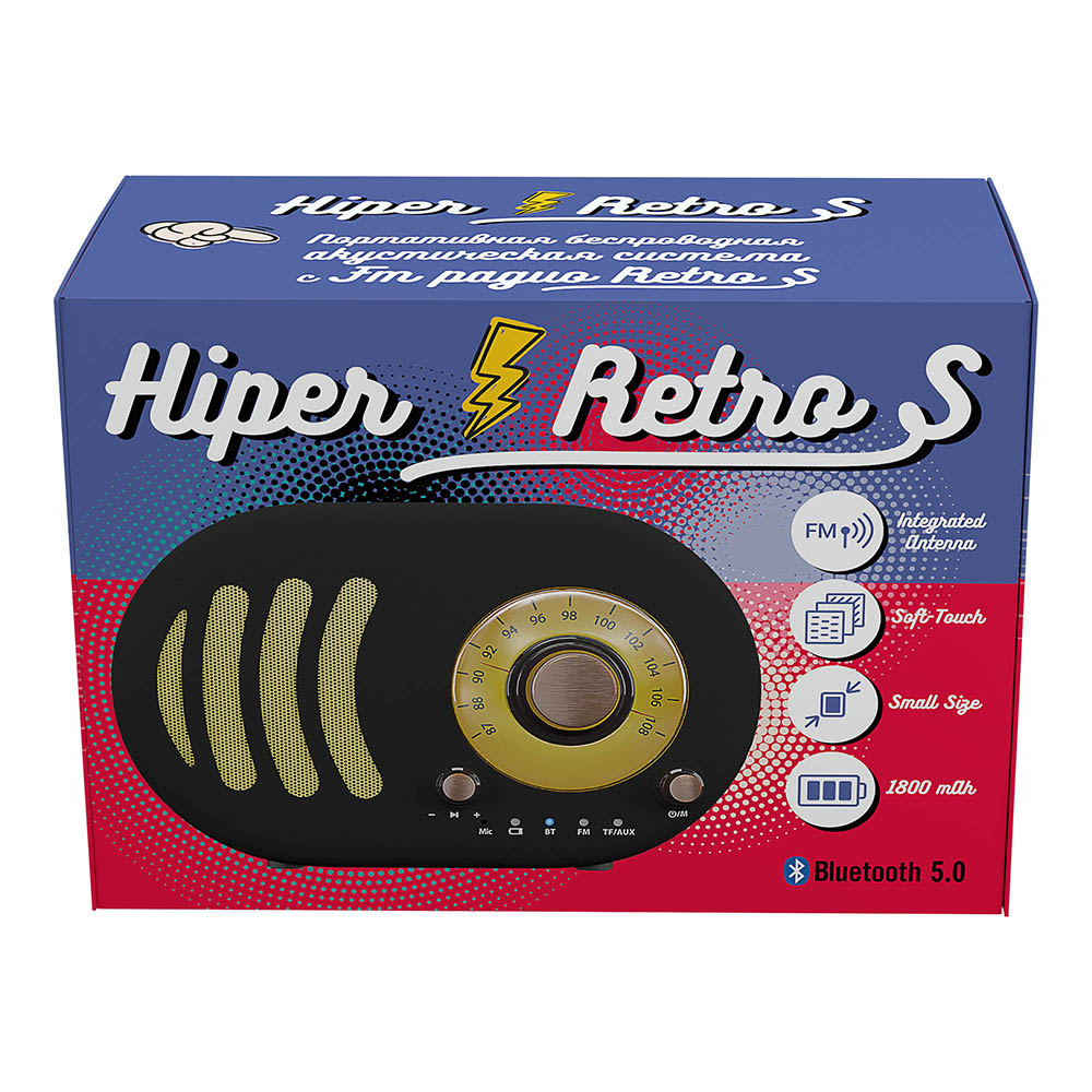 Беспроводная колонка Hiper Retro S Black - фото 6