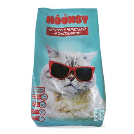 Сухой корм Moonsy для стерилизованных кошек крутоны с телятиной и шиповником 1.9 кг