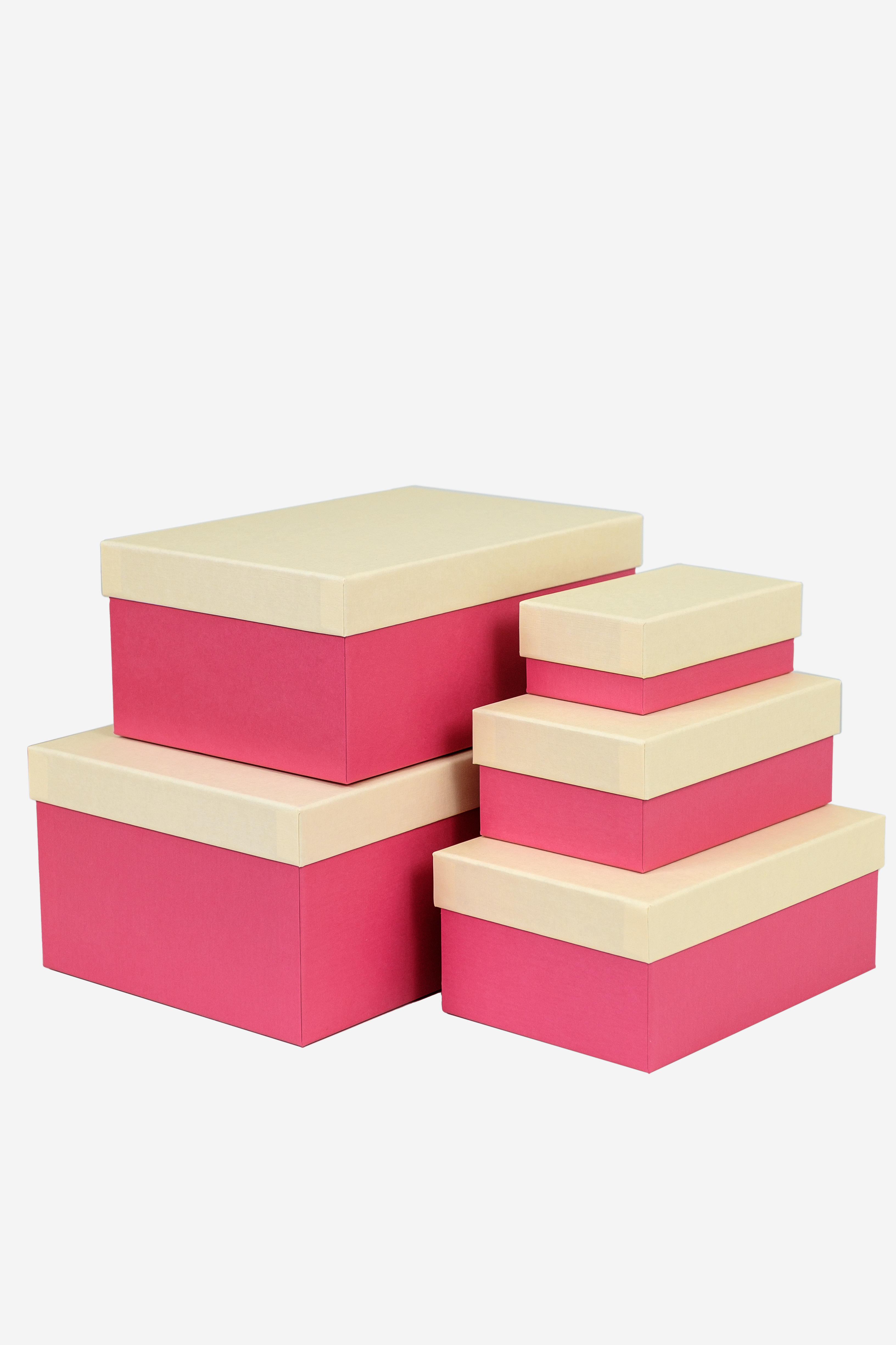 Набор подарочных коробок Cartonnage 5 в 1 Радуга бежевый розовый - фото 1