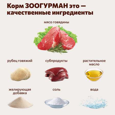 Корм влажный Зоогурман для собак Вкусные потрошки Говядина + Рубец 750 гр х 4 шт.