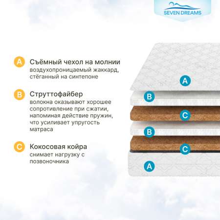 Матрас детский SEVEN DREAMS Cocos Strutto Optimal 80 на 200 см