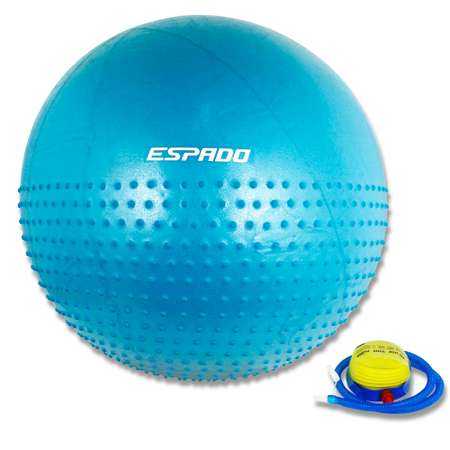 Мяч гимнастический Espado полумассажный 65см антивзрыв голубой ES3224