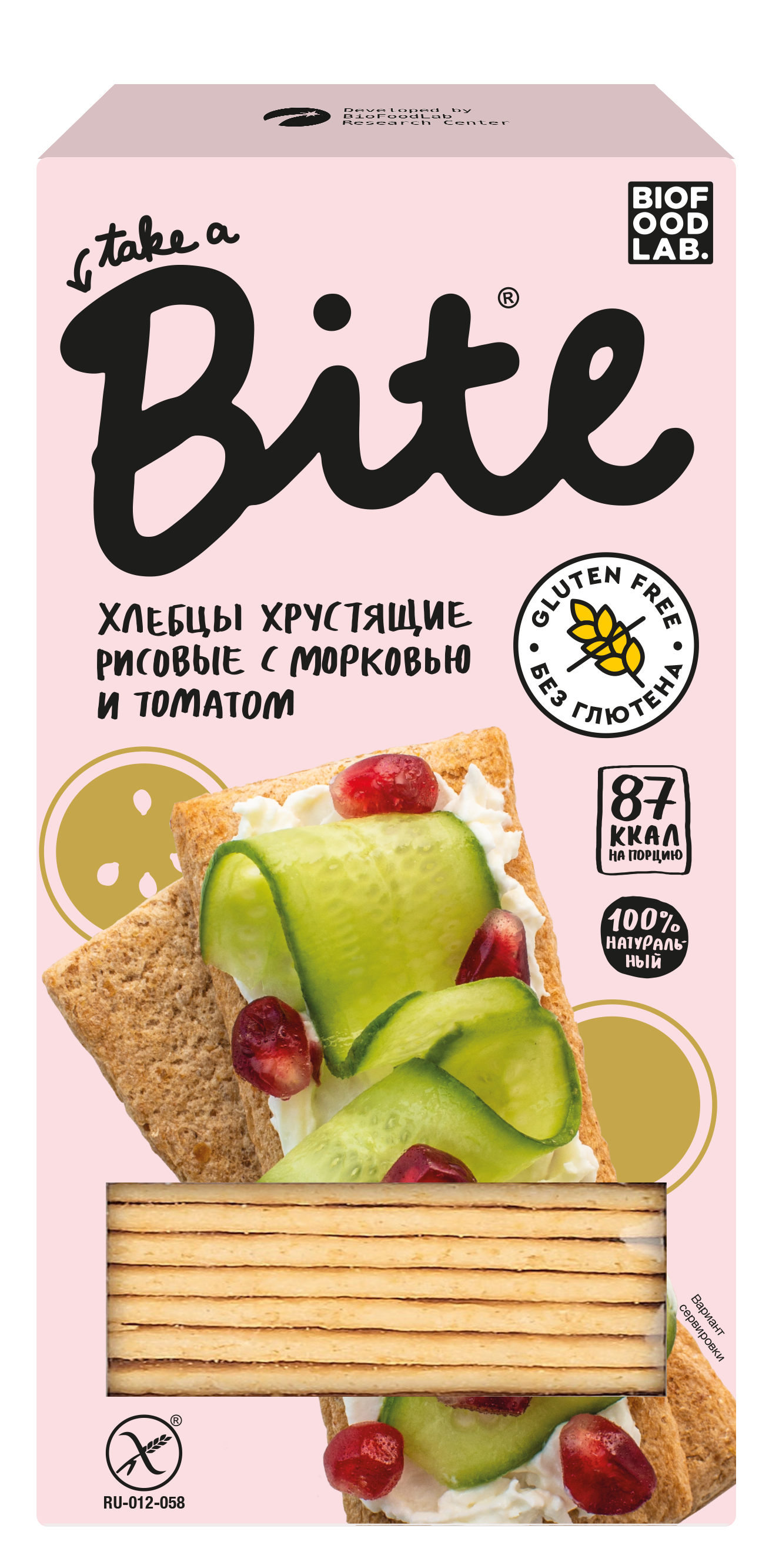 Хлебцы Take a Bite хрустящие рисовые с морковью и томатом 150г - фото 1