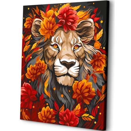 Картина по номерам Art sensation холст на подрамнике 40х50 см Огненный лев