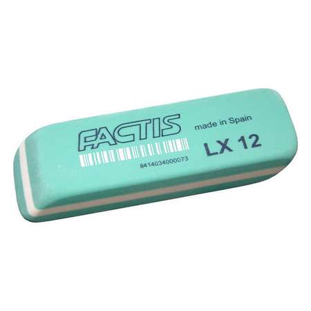 Ластик FACTIS LX 12 зеленый прямоугольный ПВХ 2шт