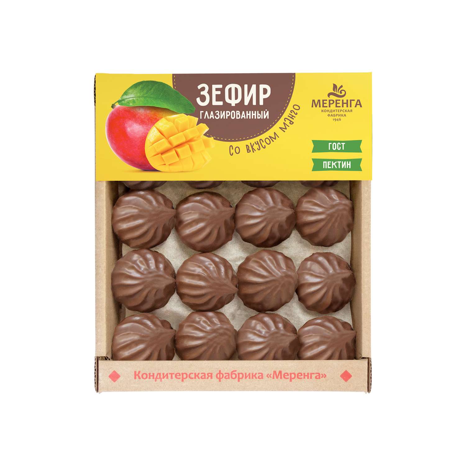 Зефир МЕРЕНГА в шоколаде со вкусом манго - фото 1