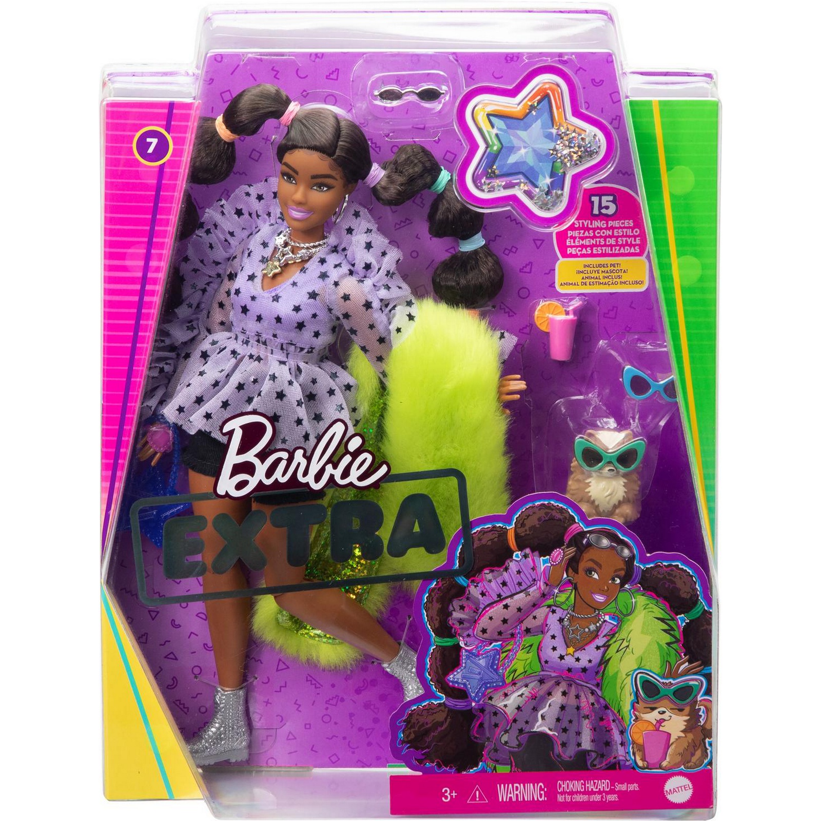 Кукла Barbie Экстра с переплетенными резинками хвостиками GXF10 GXF10 - фото 2