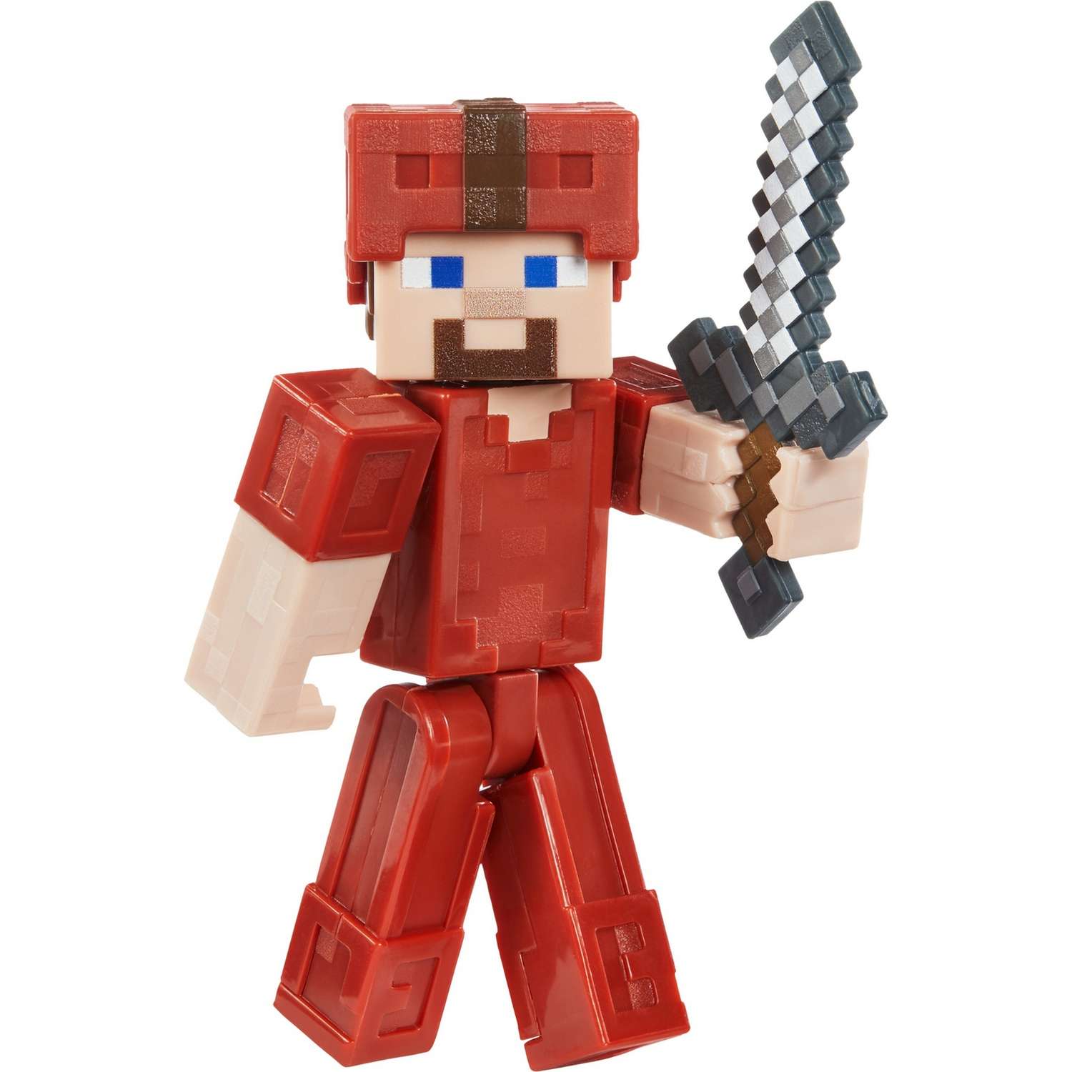 Фигурка Minecraft Стив в красной кожаной броне с аксессуарами GLC66 - фото 4