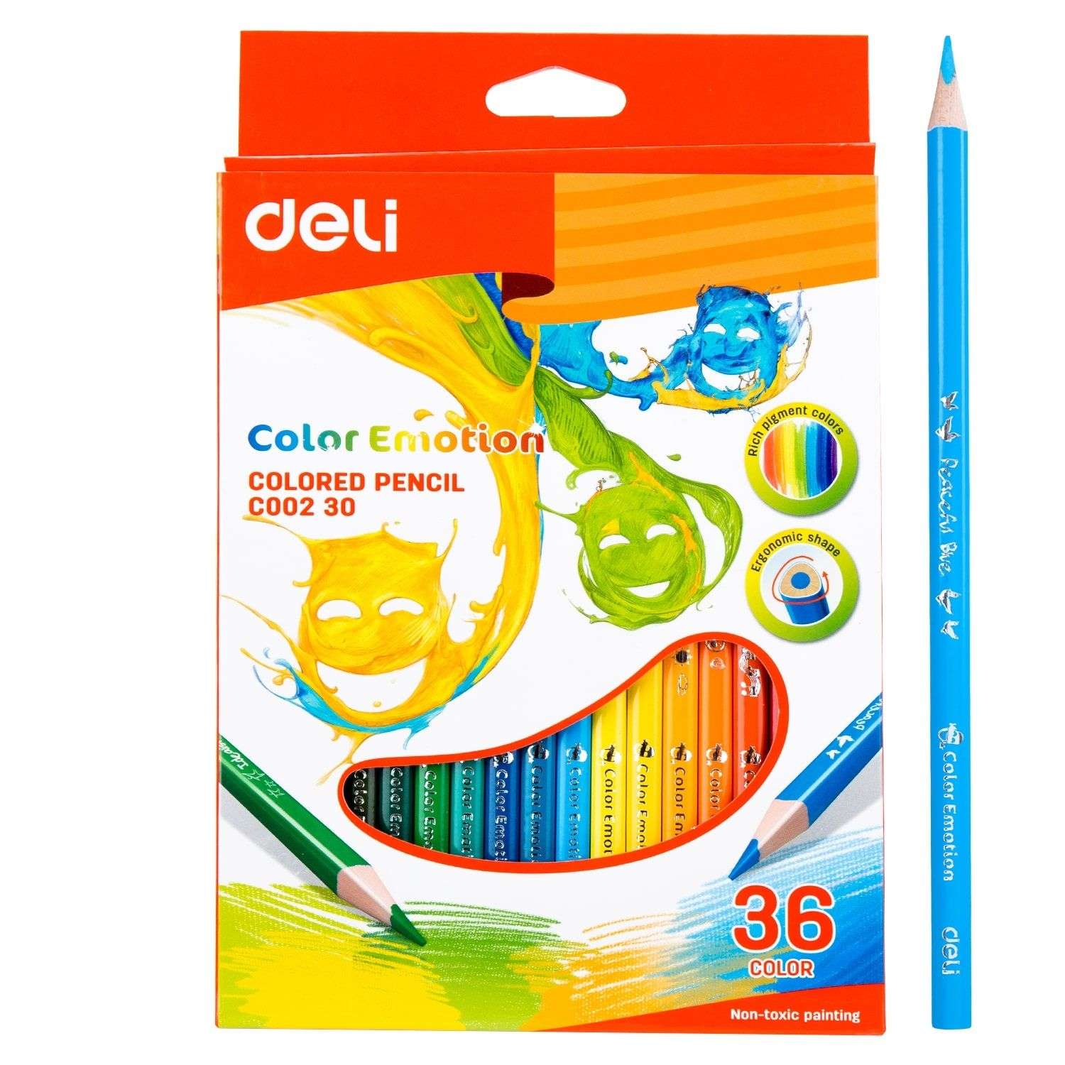 Карандаши цветные Deli Color Emotion 36цветов 459010 - фото 2