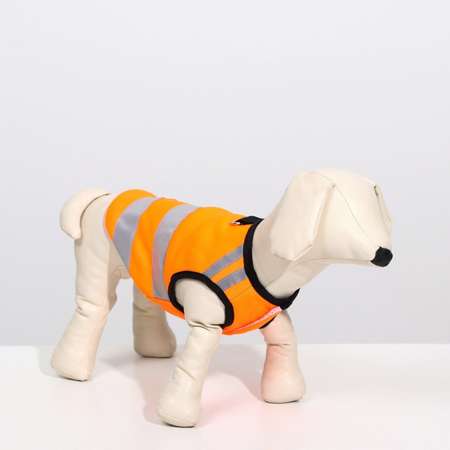 Жилет для собак Sima-Land Светоотражающий размер 10 оранжевый