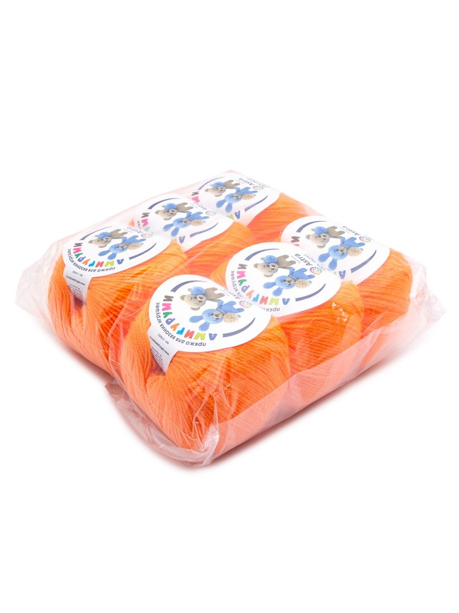 Пряжа для вязания Astra Premium амигуруми акрил для мягких игрушек 50 гр 175 м 035 оранжевый 6 мотков - фото 5