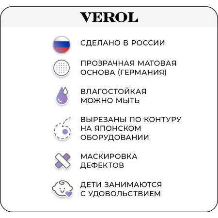 Пленка самоклеящаяся VEROL для тетрадей и книг Прозрачная набор обложек 9 шт