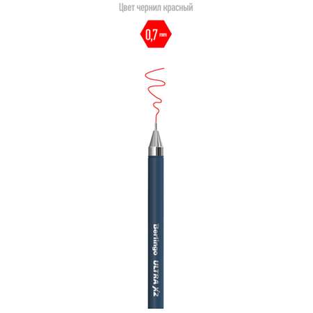 Ручка шариковая Berlingo Ultra X2 красная 0.7 мм игольчатый стержень набор 12 шт