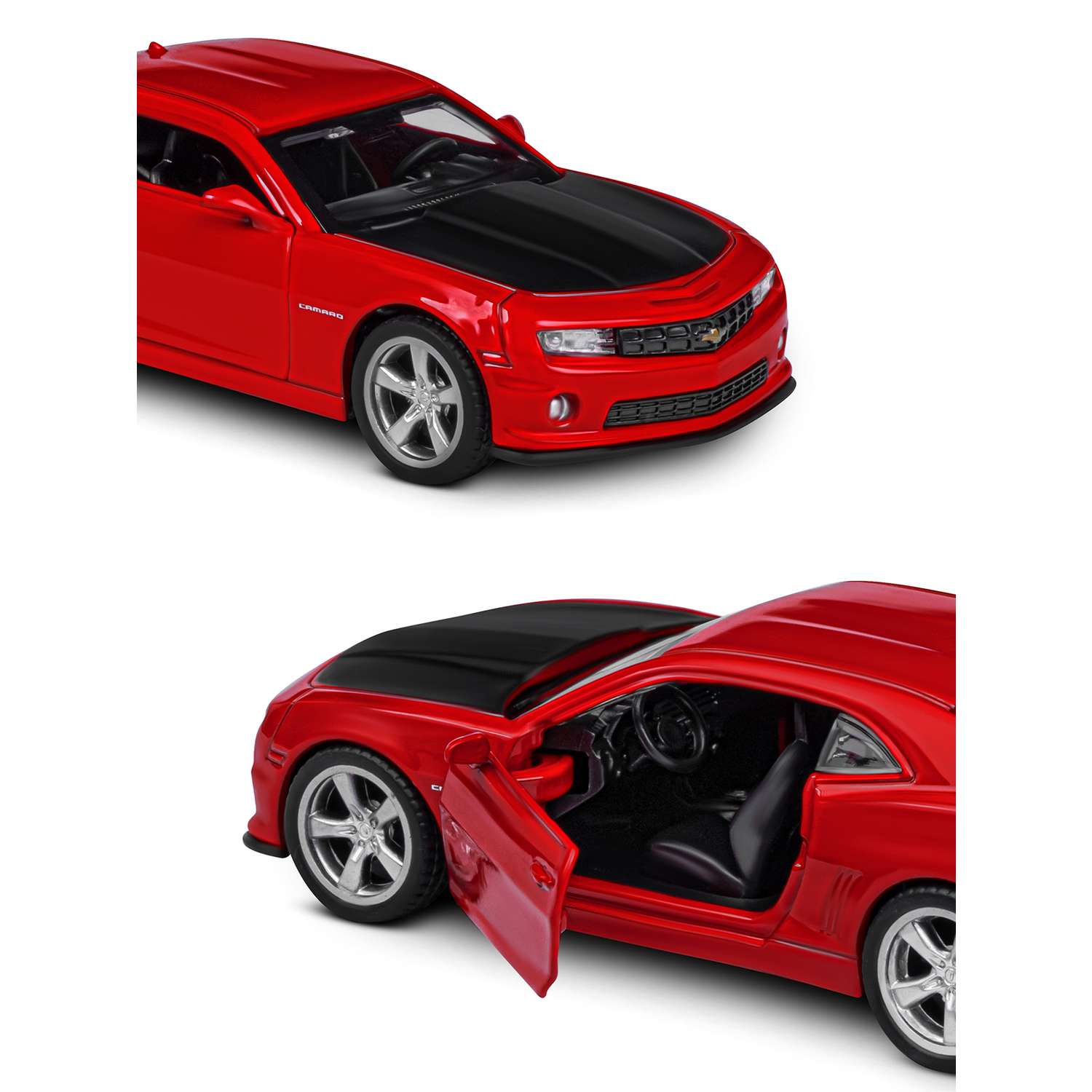 Машинка металлическая АВТОпанорама игрушка детская 1:43 Chevrolet Camaro SS красный инерционная JB1251557 - фото 7