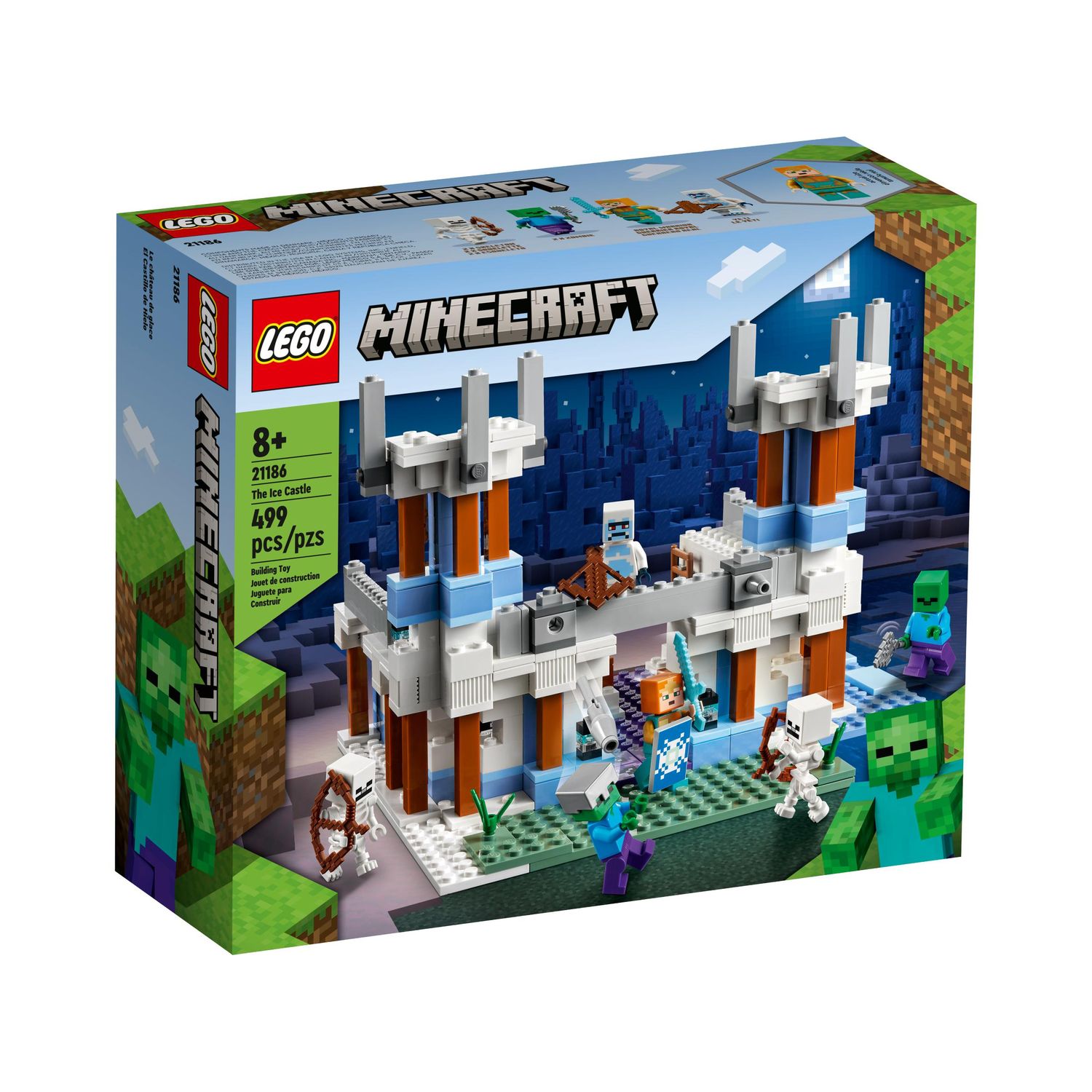 Конструктор LEGO Minecraft Ледяной дворец 21186 купить по цене 5399 ₽ в  интернет-магазине Детский мир