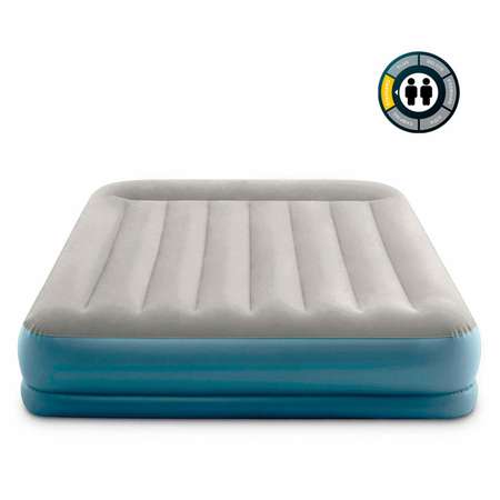 Надувной матрас INTEX кровать бим стандарт с встроенным насосом 152х203х30 см