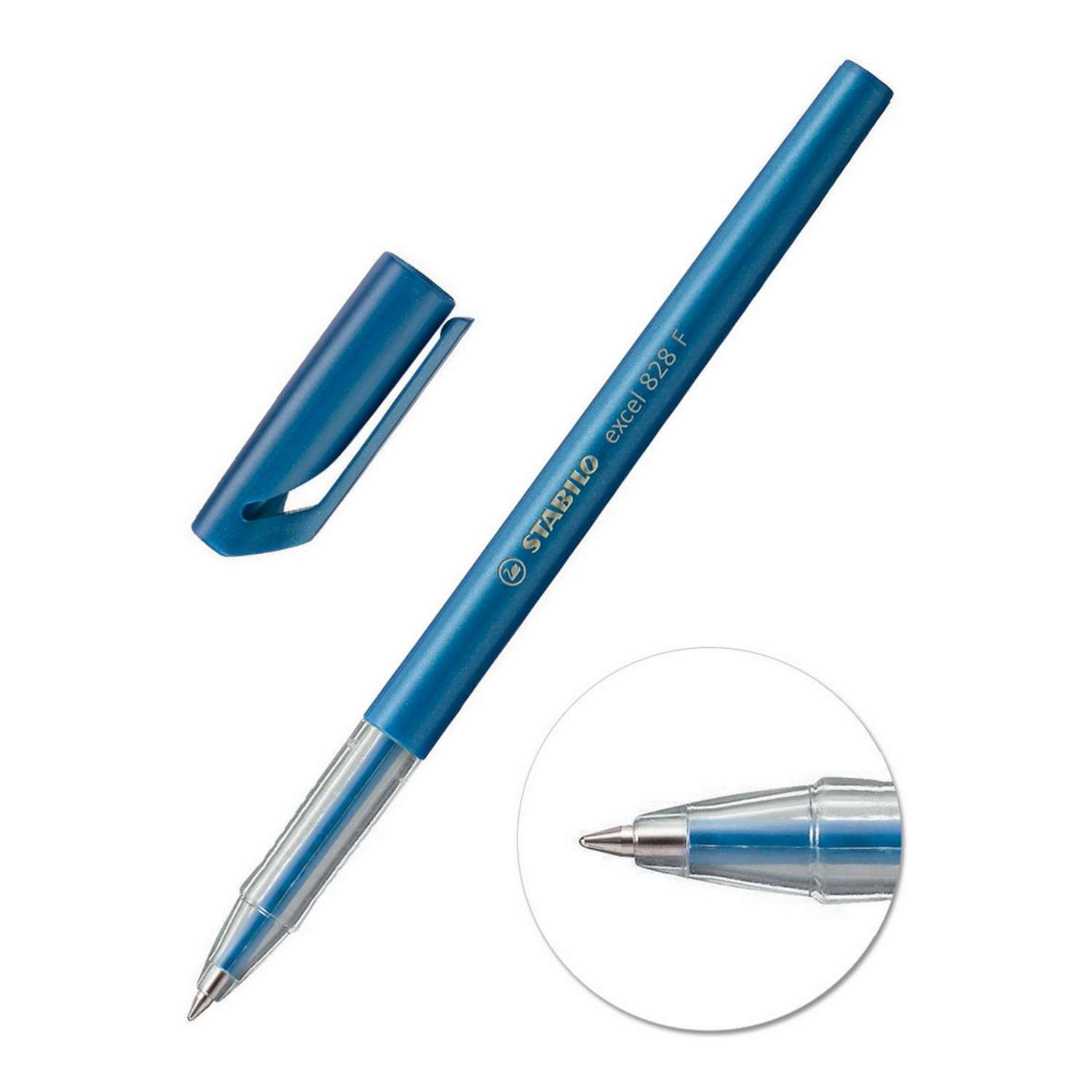 Ручка шариковая STABILO excel 828 3 штуки 0.38мм синие масляные чернила 828/41-3B - фото 2