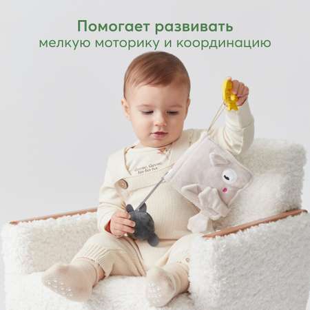 Кошелёк шуршалка Happy Baby на магнитах с прорезывателем и пищалкой