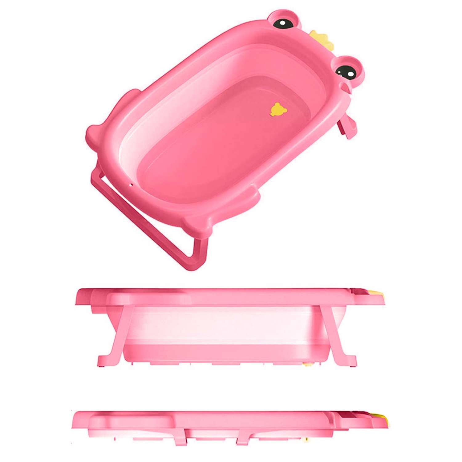 Ванночка складная детская WiMI с матрасиком розовая - фото 6
