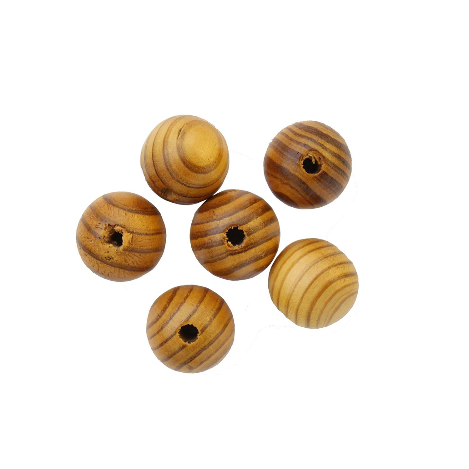Бусины Astra Craft деревянные круглые кофейные 25 мм 6 шт - фото 1