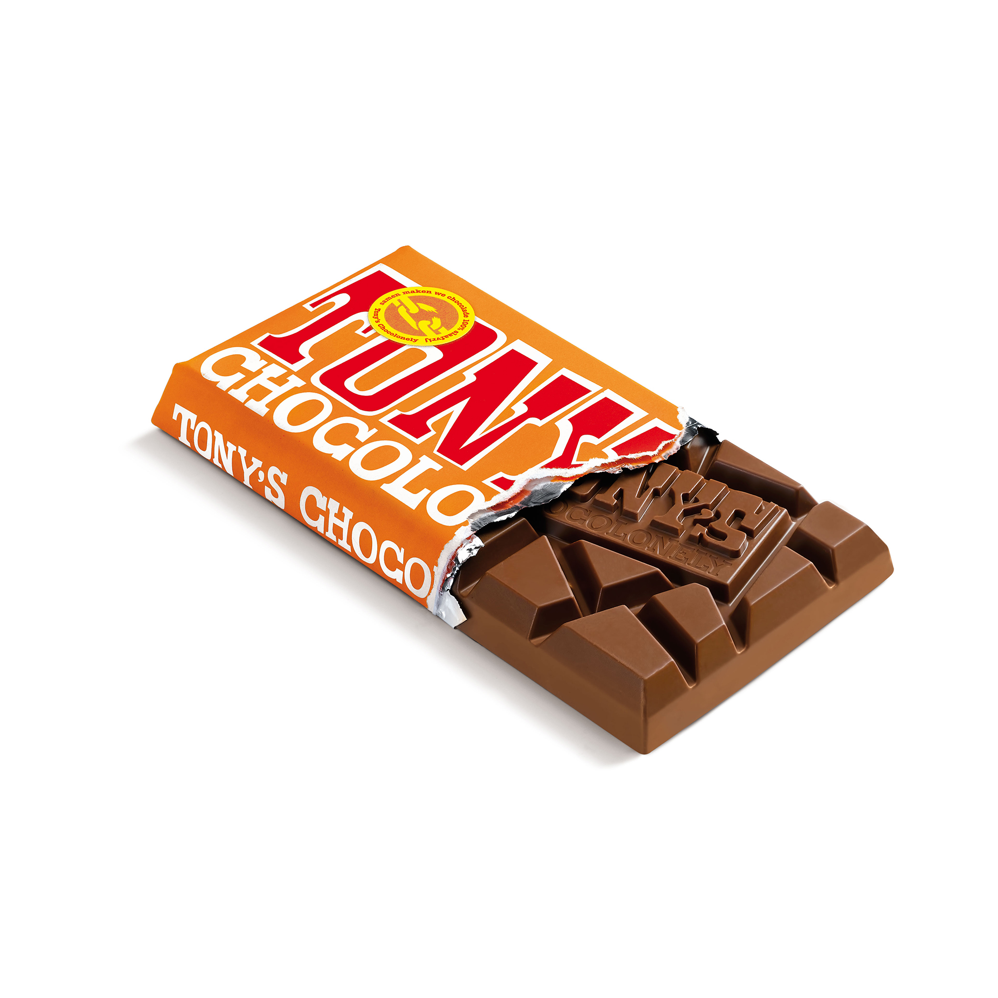 Шоколад Tony's Chocolonely Бельгийский молочный с кусочками карамели и морской солью 180 гр - фото 1