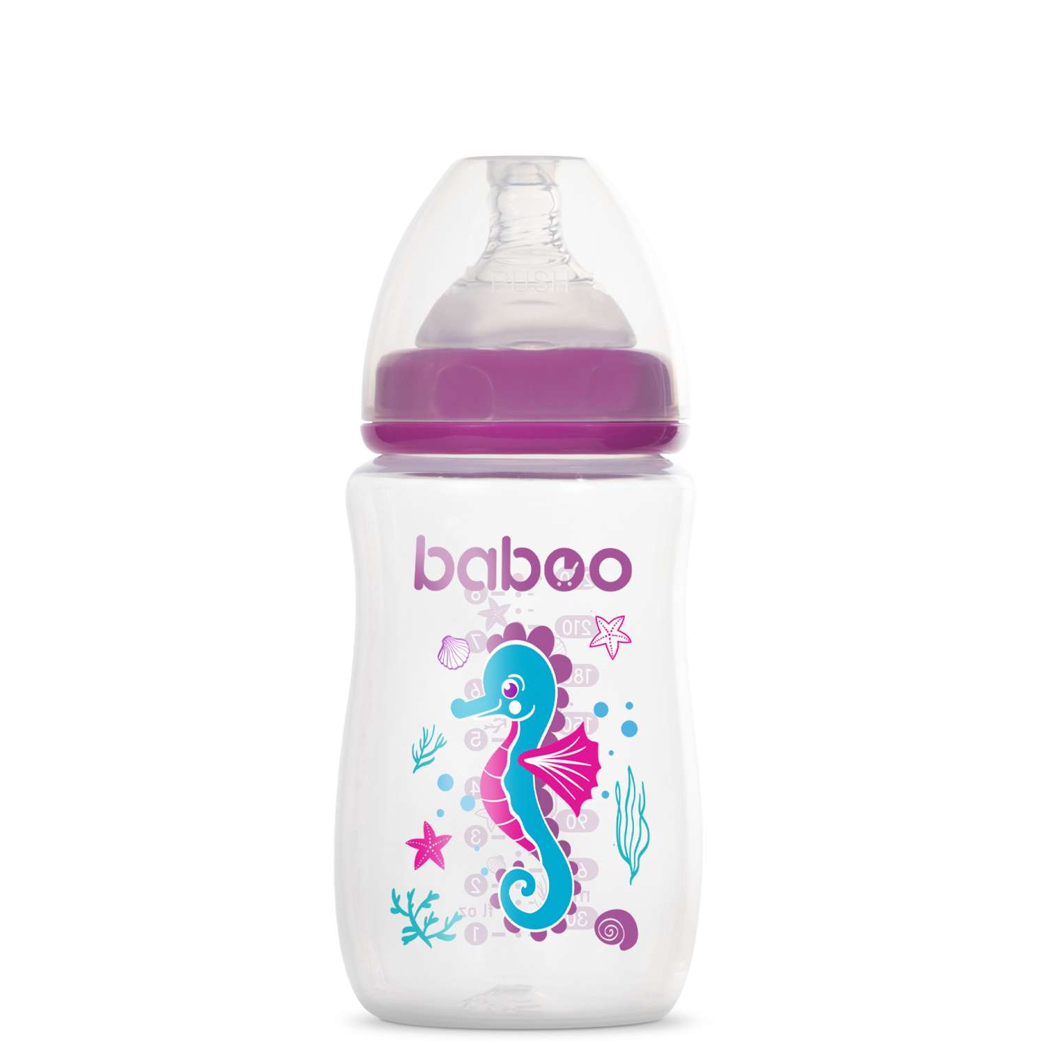 Бутылочка BABOO Sealife +соска 250мл Фиолетовый 3-114 - фото 1