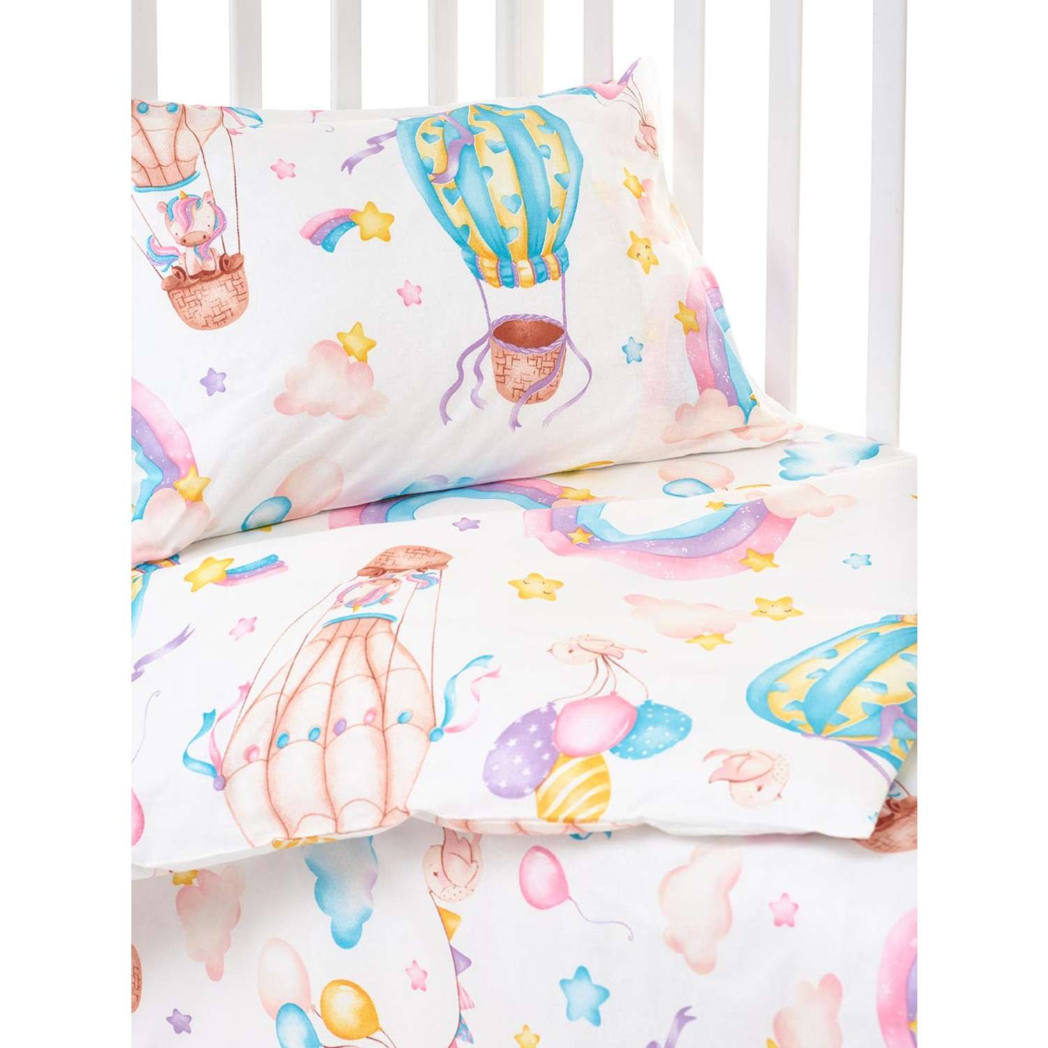 Комплект постельного белья Lemony kids Rainbow Розовый 3 предмета - фото 5