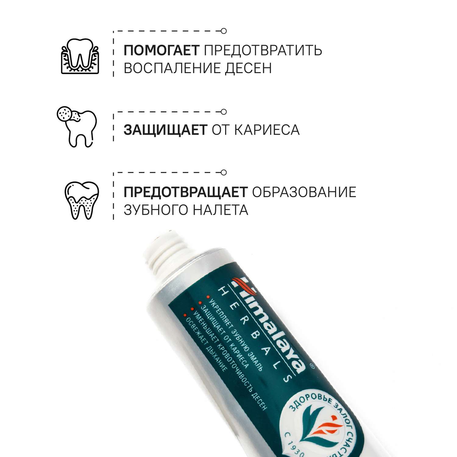 Зубная паста Himalaya для ухода за полость рта на основе трав Dental Cream Профилактическая с фтором 100 мл 2 шт - фото 3